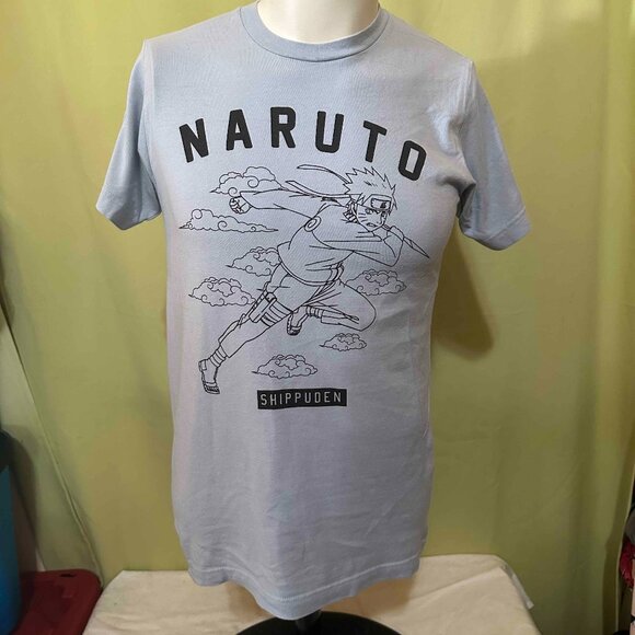 Naruto Shippuden Flying Men's Blue T Shirt Size Small Viz Media Naruto Uzumaki - Picture 1 of 3